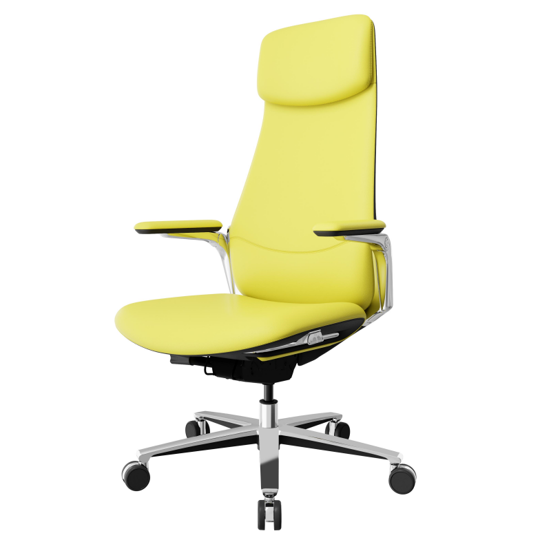 Luxury Ergonomic Leather Office Chair for Posture Support and All-Day Comfort