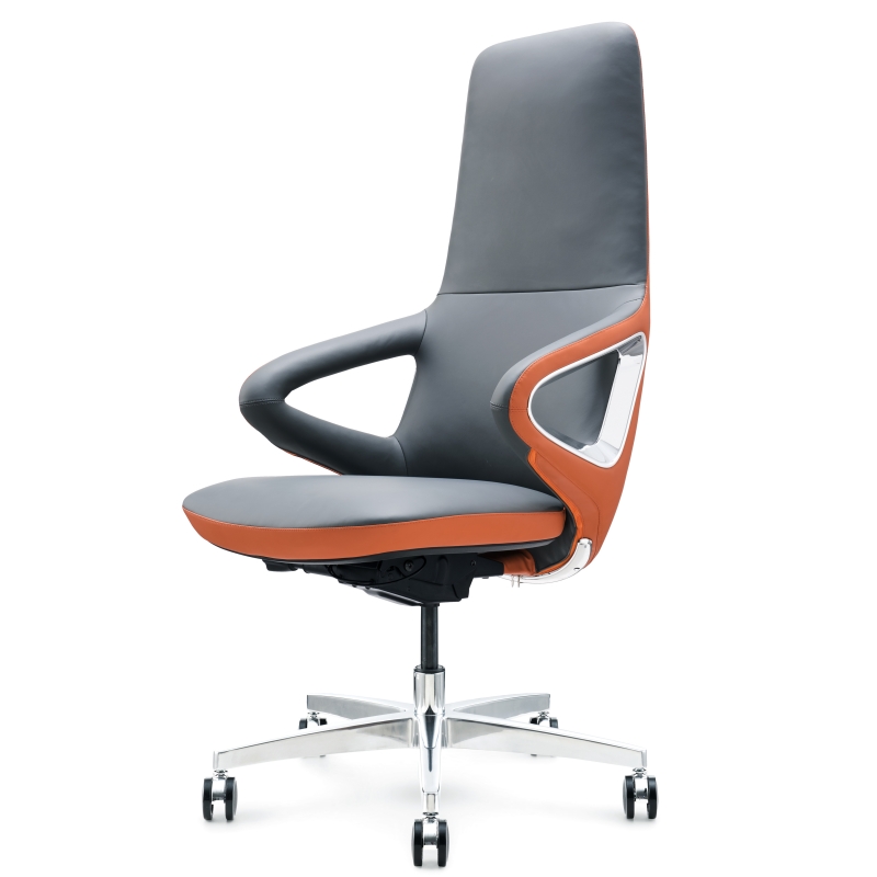 Auding Ergonomic Leather Chair: Stylish Support for All-Day Comfort