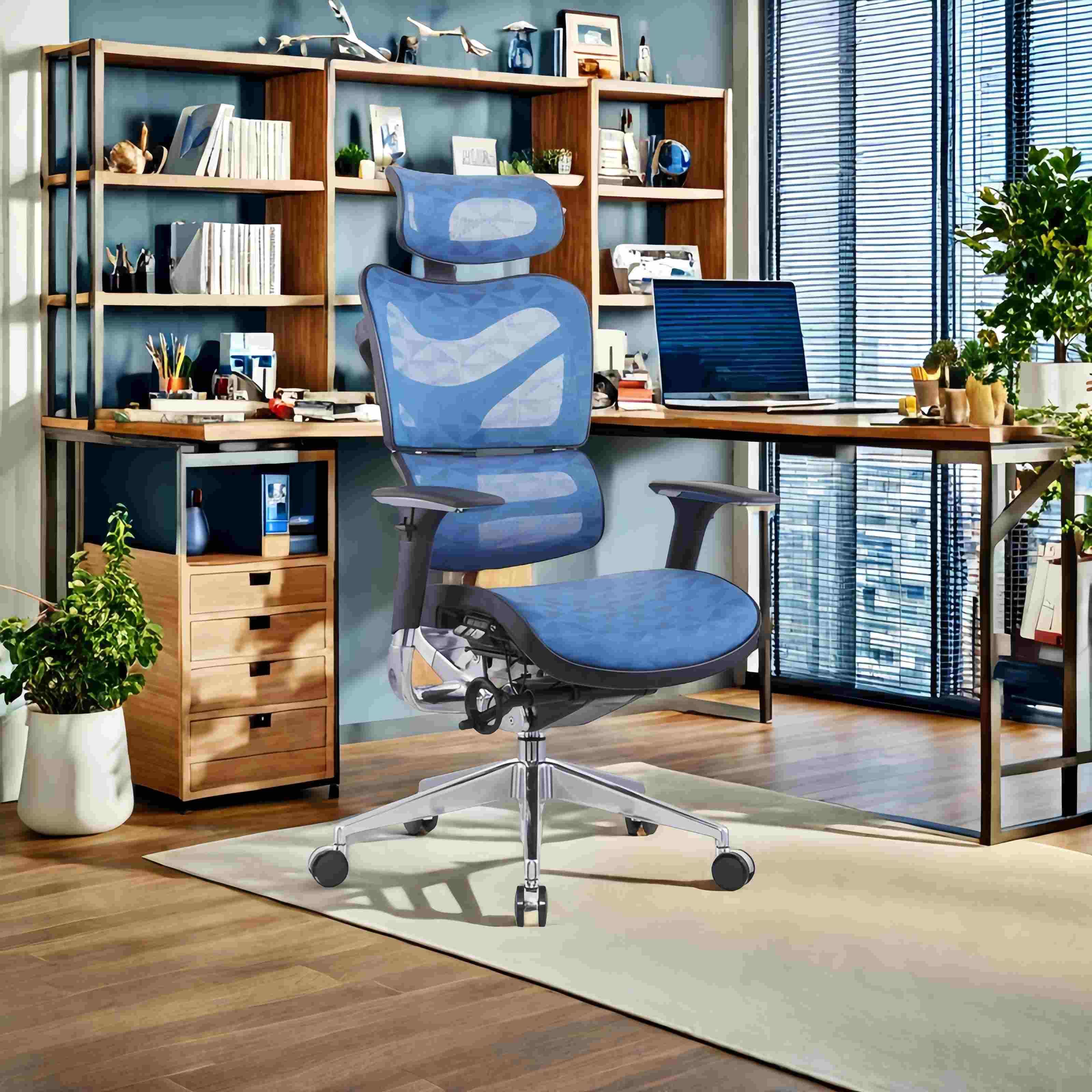 Ergonomic Office Chair JNS-701 with 3-Line Control, Aluminum Alloy Frame, Imported Eco-Friendly Mesh, and Superior Lumbar Support